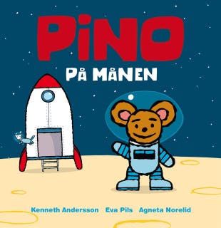 Pino på månen – omslag till ljudboken av Agneta Norelid,Eva Pils,Kenneth Andersson