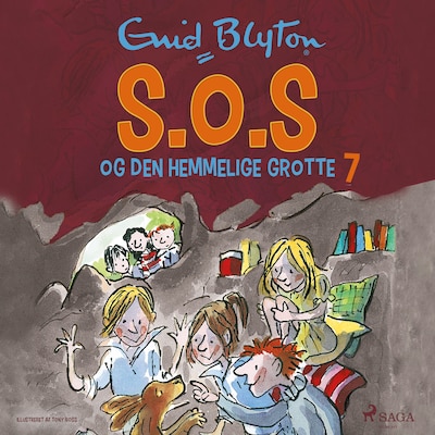 S.O.S og den hemmelige grotte (7) – omslag til lydbogen af Enid Blyton