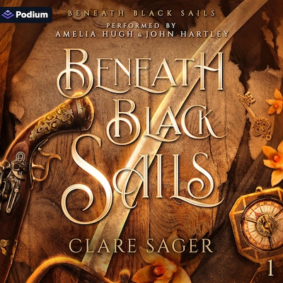 Beneath Black Sails – omslag til lydbogen af Clare Sager