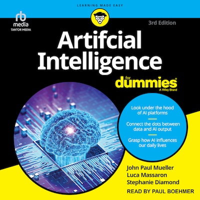 Artificial Intelligence For Dummies, 3rd Edition – omslag til lydbogen af Stephanie Diamond, John Paul Mueller, Luca Massaron