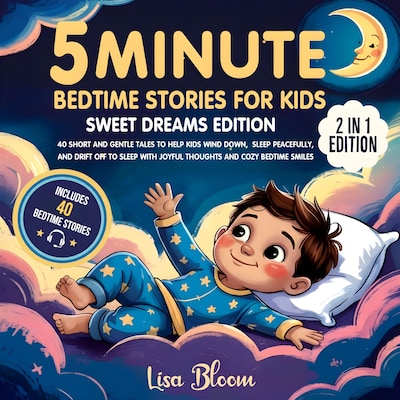 5-Minute Bedtime Stories for Kids – omslag til lydbogen af Lisa Bloom