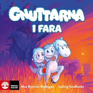 Gnuttarna i fara – omslag till ljudboken av Max Byström Beydogan