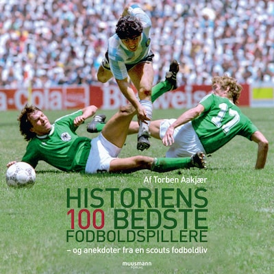 Historiens 100 bedste fodboldspillere – omslag til lydbogen af Torben Aakjær
