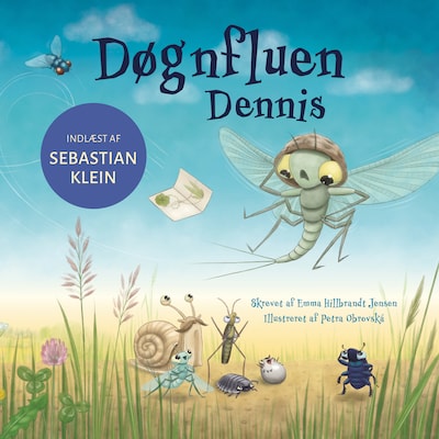 Døgnfluen Dennis – omslag til lydbogen af Emma Hillbrandt Jensen