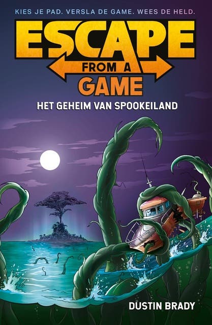 Het geheim van Spookeiland – omslag van het luisterboek van Dustin Brady