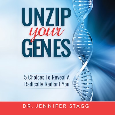 Unzip Your Genes – omslag til lydbogen af Jennifer Stagg