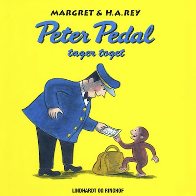 Peter Pedal tager toget – omslag til lydbogen af Margret Og H.a. Rey
