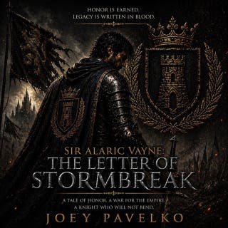 Sir Alaric Vayne: The Letter of Stormbreak – omslag till ljudboken av Joey Pavelko