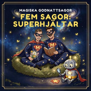 Fem sagor: superhjältar – omslag till ljudboken av Magiska Godnattsagor