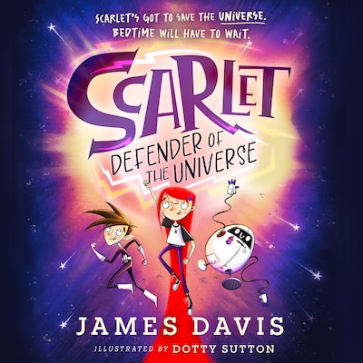 Scarlet: Defender of the Universe – omslag til lydbogen af James Davis