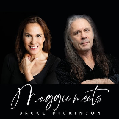 Maggie Meets - Bruce Dickinson – omslag van het luisterboek van Maggie Lee