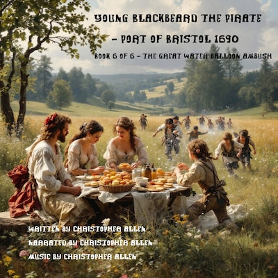 Young Blackbeard the Pirate - Port of Bristol 1690 – omslag til lydbogen af AI Voice Christopher Allen