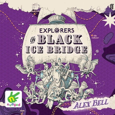 Explorers on Black Ice Bridge – omslag til lydbogen af Alex Bell