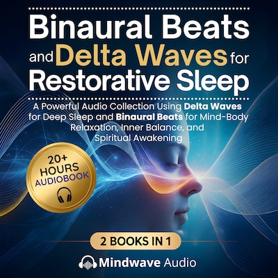 Binaural Beats and Delta Waves for Restorative Sleep – omslag til lydbogen af Mindwave Audio