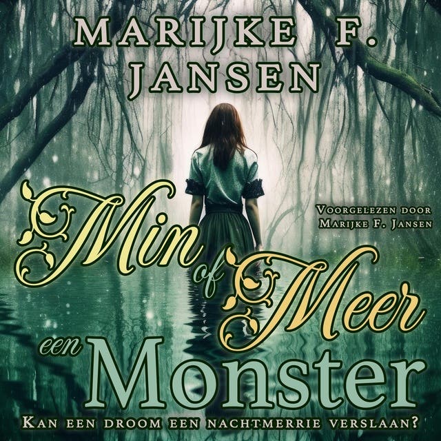 Min of Meer een Monster – omslag van het luisterboek van Marijke F Jansen