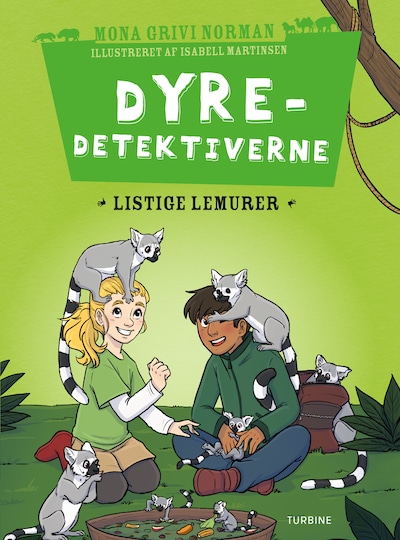 Dyredetektiverne: Listige lemurer – omslag til lydbogen af Mona Grivi Norman
