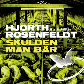 Skulden man bär – omslag till ljudboken av Hans Rosenfeldt,Michael Hjorth