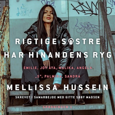Rigtige søstre – omslag til lydbogen af Gitte Søby Madsen, Mellissa Hussein