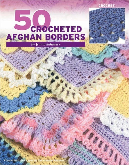 50 Crocheted Afghan Borders – omslag til lydbogen af Jean Leinhauser