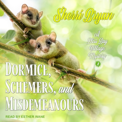 Dormice, Schemers, and Misdemeanours – omslag til lydbogen af Sherri Bryan