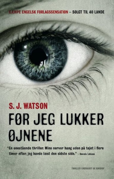 Før jeg lukker øjnene – omslag til lydbogen af S.J. Watson