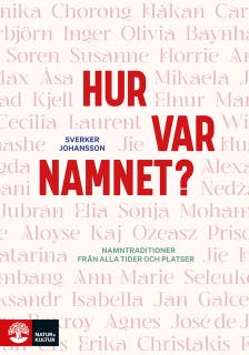 Hur var namnet? : namntraditioner från alla tider och platser – omslag till ljudboken av Sverker Johansson