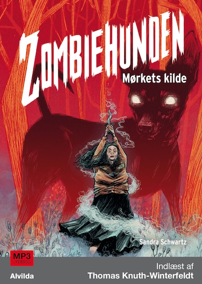 Zombiehunden 3: Mørkets kilde – omslag til lydbogen af Sandra Schwartz