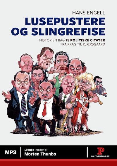 Lusepustere og slingrefise – omslag til lydbogen af Hans Engell