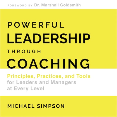 Powerful Leadership Through Coaching – omslag til lydbogen af Michael Simpson