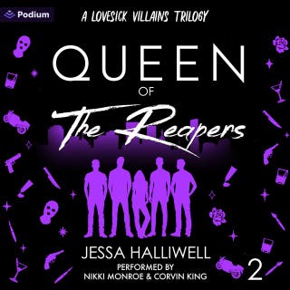 Queen of the Reapers: Lovesick Villains, Book 2 – omslag till ljudboken av Jessa Halliwell