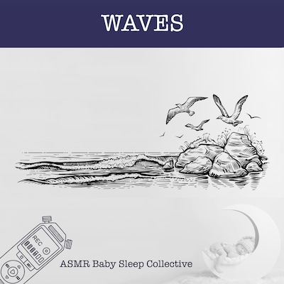 Waves - ASMR-Sound for your Baby to Sleep (Unabridged) – omslag til lydbogen af ASMR Baby Sleep Collective