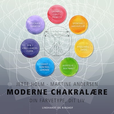Moderne chakralære - Din farvetype, dit liv – omslag til lydbogen af Martine Andersen, Jette Holm