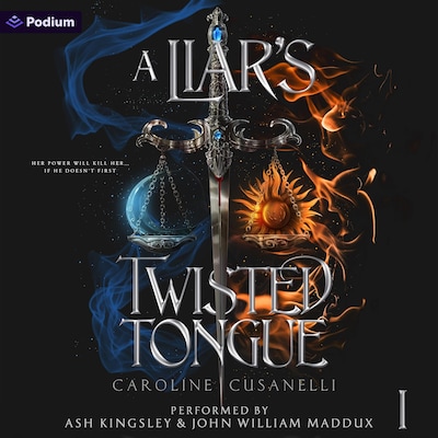 A Liar's Twisted Tongue – omslag til lydbogen af Caroline Cusanelli