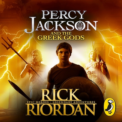 Percy Jackson and the Greek Gods – omslag til lydbogen af Rick Riordan