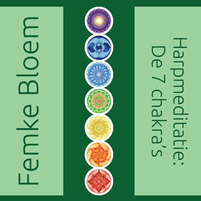 Harpmeditaties: De 7 chakra's – omslag van het luisterboek van Femke Bloem