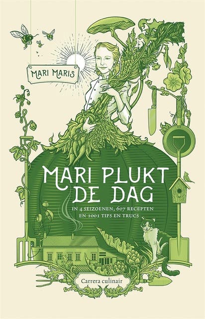 Mari plukt de dag: in 4 seizoenen, 607 recepten en 1001 tips en trucs – omslag van het luisterboek van Mari Maris