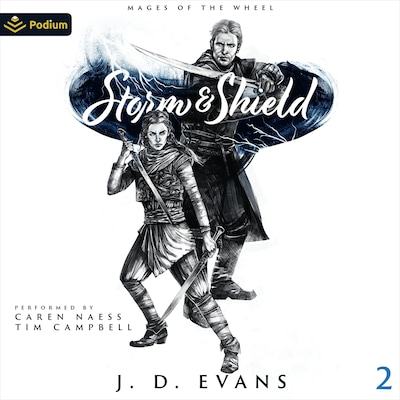 Storm & Shield – omslag til lydbogen af J.D. Evans