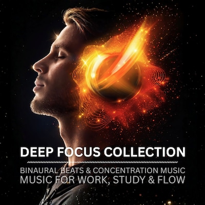 Deep Focus Collection - Binaural Beats & Concentration Music – omslag til lydbogen af Dr. Alan Brooks