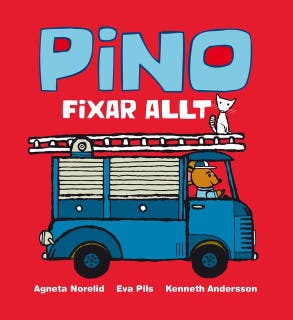 Pino fixar allt – omslag till ljudboken av Agneta Norelid,Eva Pils,Kenneth Andersson
