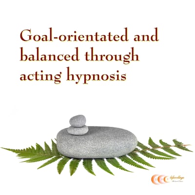 Goal-orientated and balanced through acting hypnosis – omslag til lydbogen af Michael Bauer