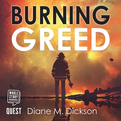 Burning Greed – omslag til lydbogen af Diane Dickson