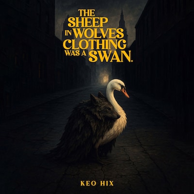 The Sheep in Wolves Clothing Was a Swan. – omslag til lydbogen af Keo Hix
