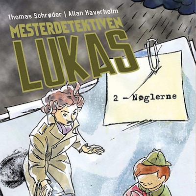 Mesterdetektiven Lukas #2: Nøglerne – omslag til lydbogen af Thomas Schrøder