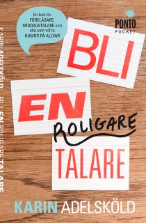 Bli en roligare talare – omslag till ljudboken av Karin Adelsköld