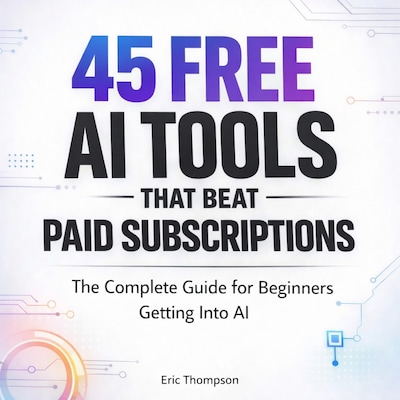 45 Free AI Tools That Beat Paid Subscriptions – omslag til lydbogen af Eric Thompson