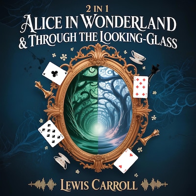 2-in-1 Alice in Wonderland & Through the Looking-Glass – omslag til lydbogen af Lewis Carroll