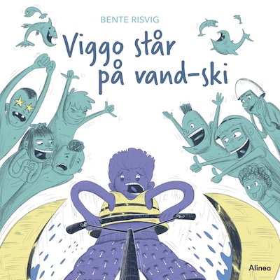 Viggo står på vandski – omslag til lydbogen af Bente Risvig