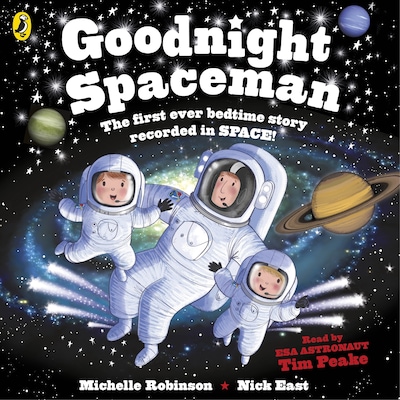 Goodnight Spaceman – omslag til lydbogen af Michelle Robinson