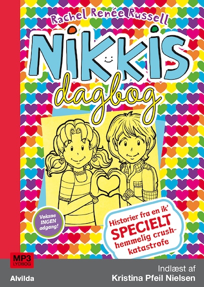 Nikkis dagbog 12: Historier fra en ik' specielt hemmelig crush-katastrofe – omslag til lydbogen af Rachel Renée Russell