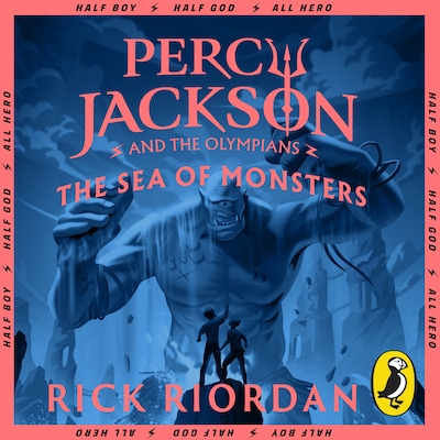 Percy Jackson and the Sea of Monsters (Book 2) – omslag til lydbogen af Rick Riordan